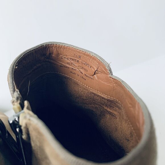 Sam Edelman Petty Ankle Booties Suede Taupe Side Zip Casual Fall Autumn 7.5 M - Picture 6 of 9